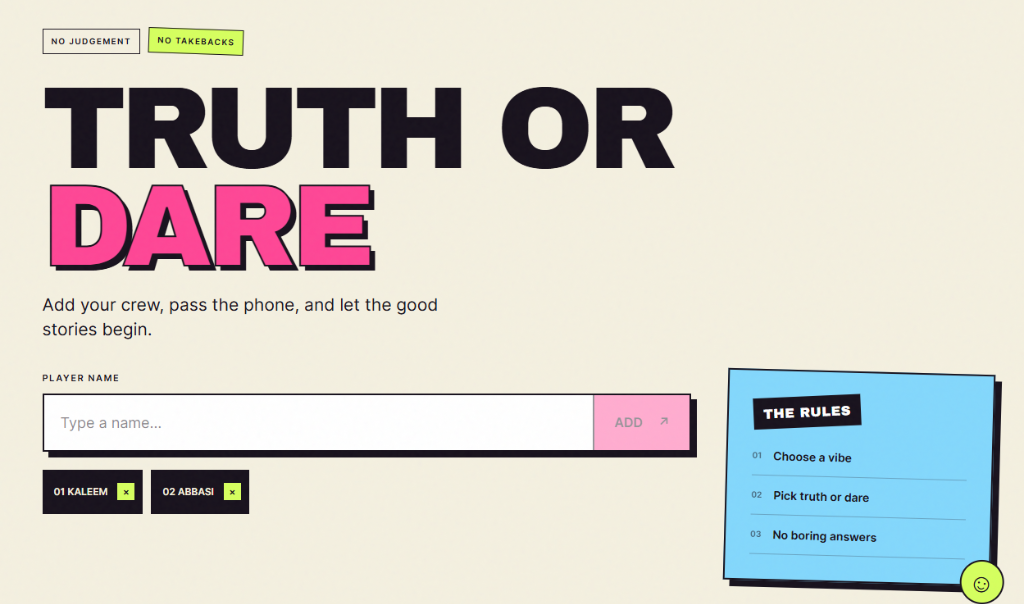 Truth or Dare Go Screenshot